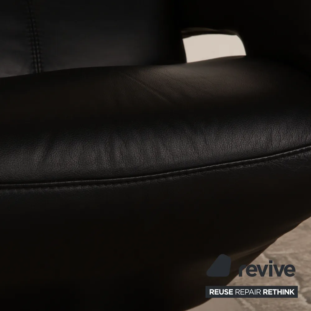 Hukla Leder Sessel Schwarz manuelle Funktion