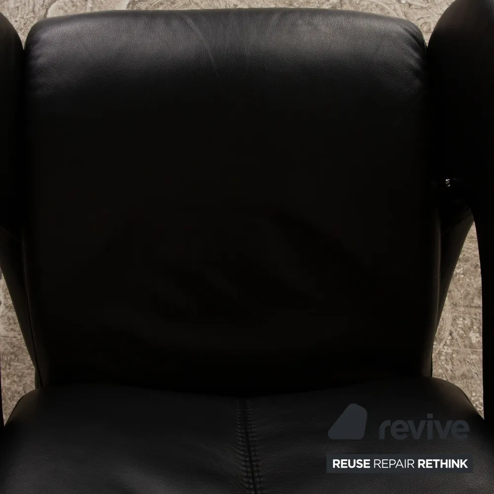 Hukla Leder Sessel Schwarz manuelle Funktion
