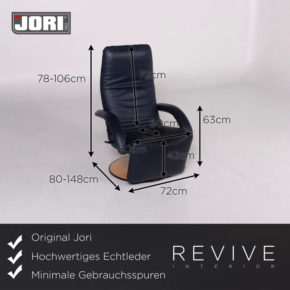 Jori Leder Sessel Blau Relaxfunktion Funktion #11822
