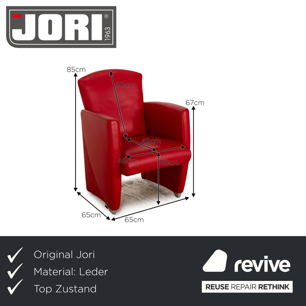 Jori Leder Sessel Rot
