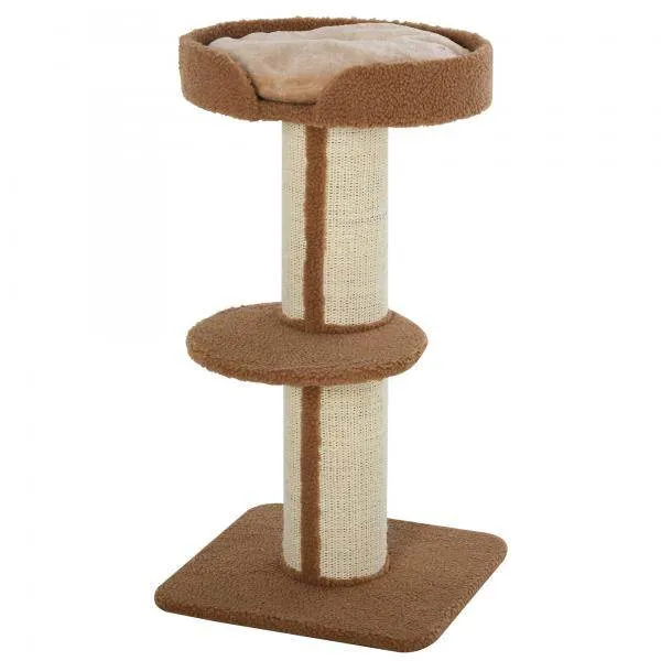 Katzenbaum Spielbaum Kratzstamm mit Plattform Sisal Lammkaschmir Hellbraun