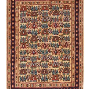 Kelim Teppich - Oriental 158 x 108 cm - hellbraun