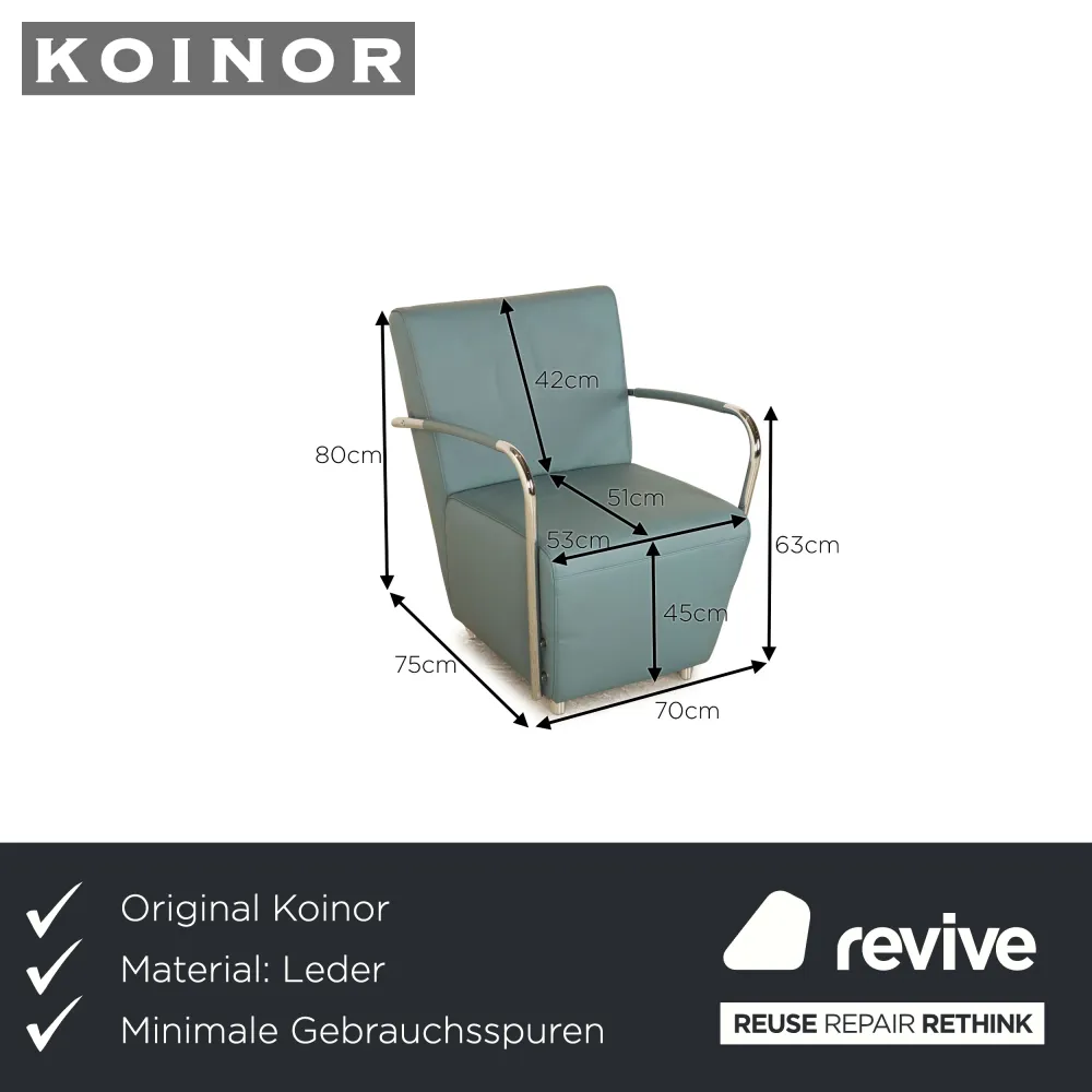 Koinor Goya Leder Sessel Blau