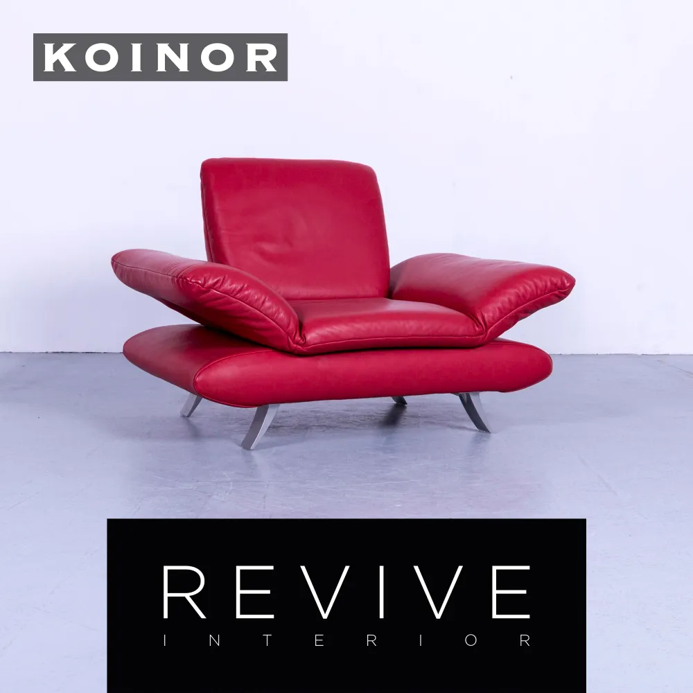 Koinor Rossini Designer Leder Sessel Rot Einsitzer Funktion Echtleder #5285