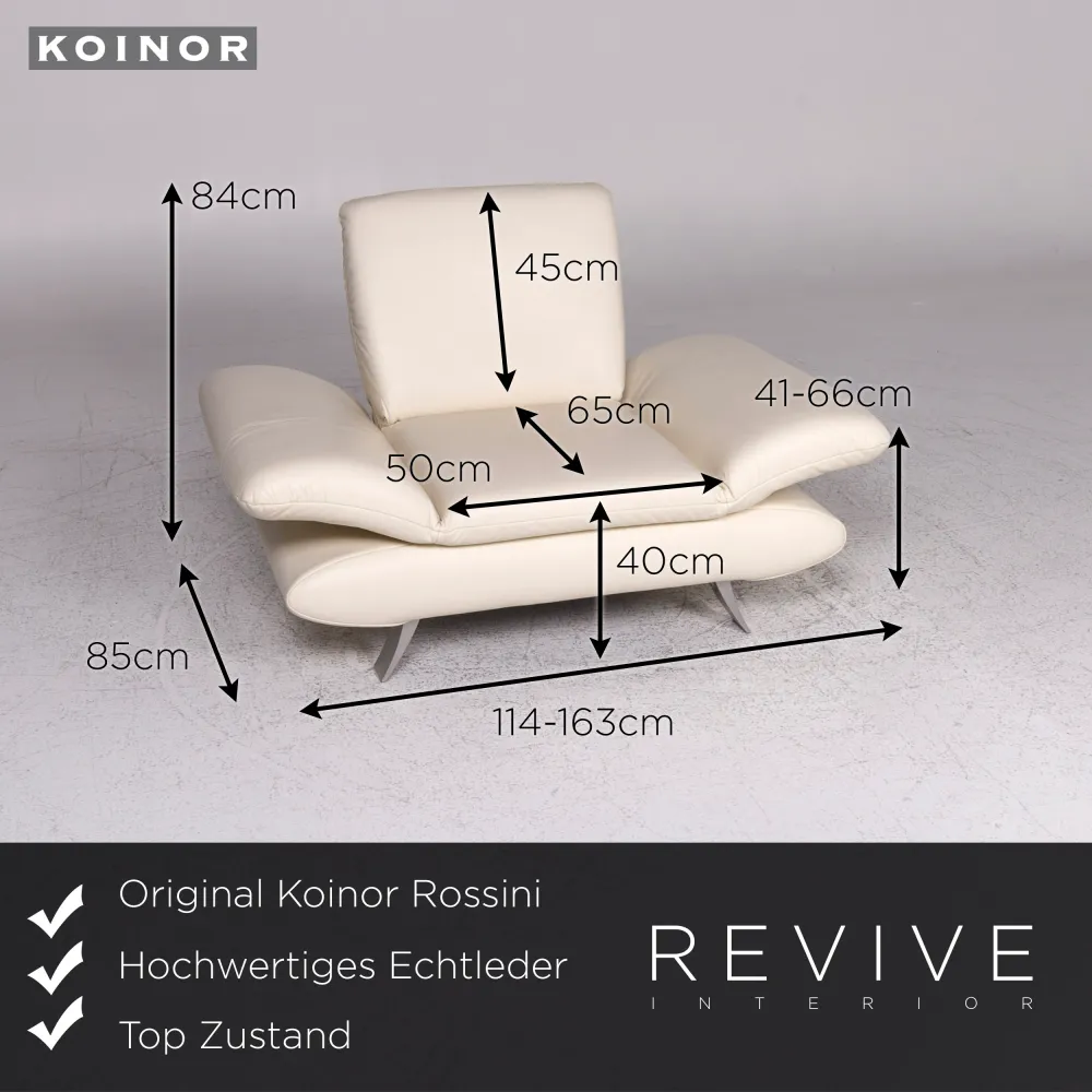 Koinor Rossini Leder Sessel Creme #9524