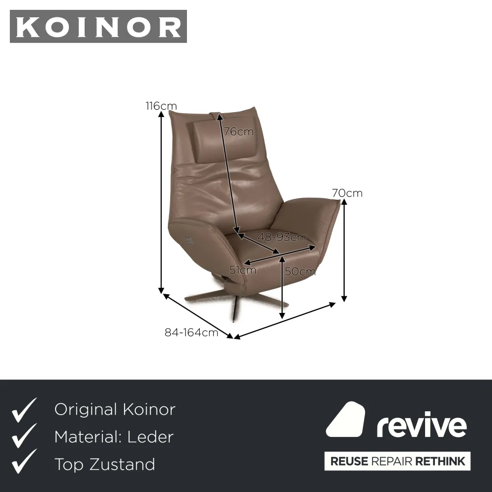 Koinor Safira Leder Sessel Beige elektr. Funktion