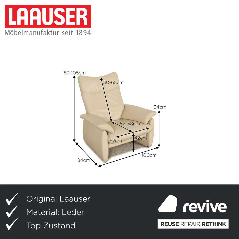 Laauser Leder Sessel Creme