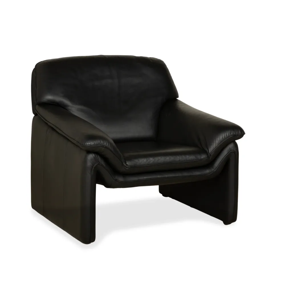 Laauser Leder Sessel Schwarz