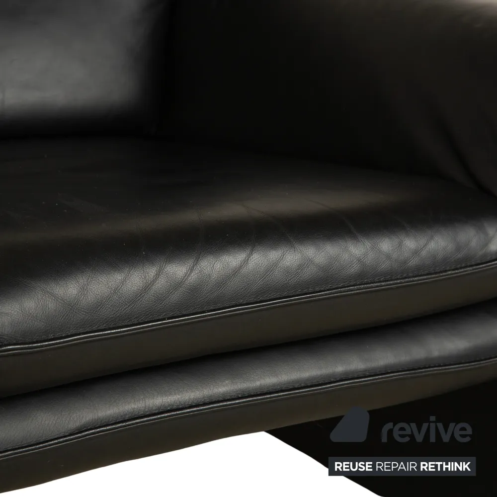 Laauser Leder Sessel Schwarz