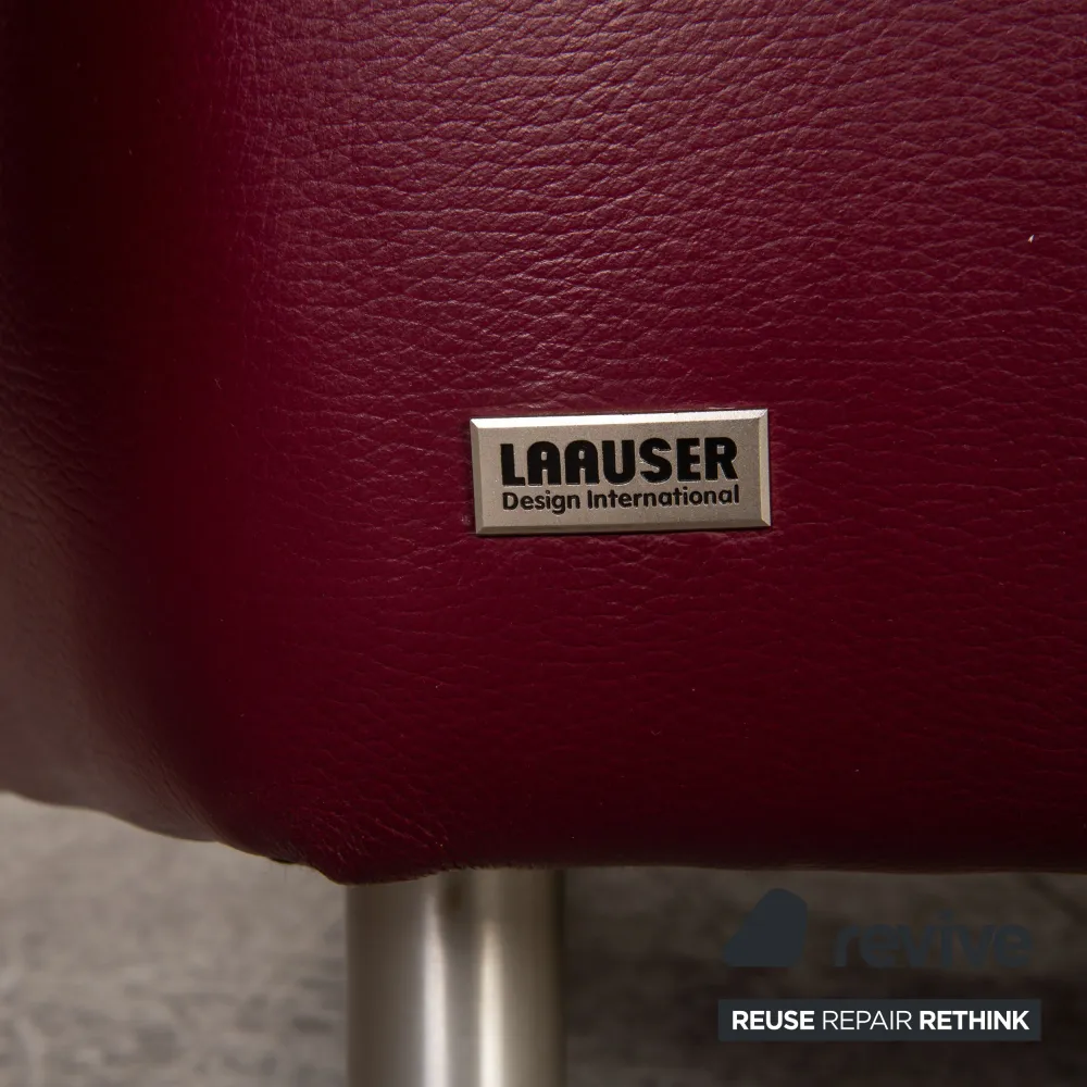 Laauser Sessel Leder Aubergine