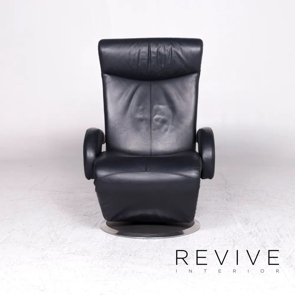 Leolux Leder Sessel Dunkelblau Relax Funktion #9388