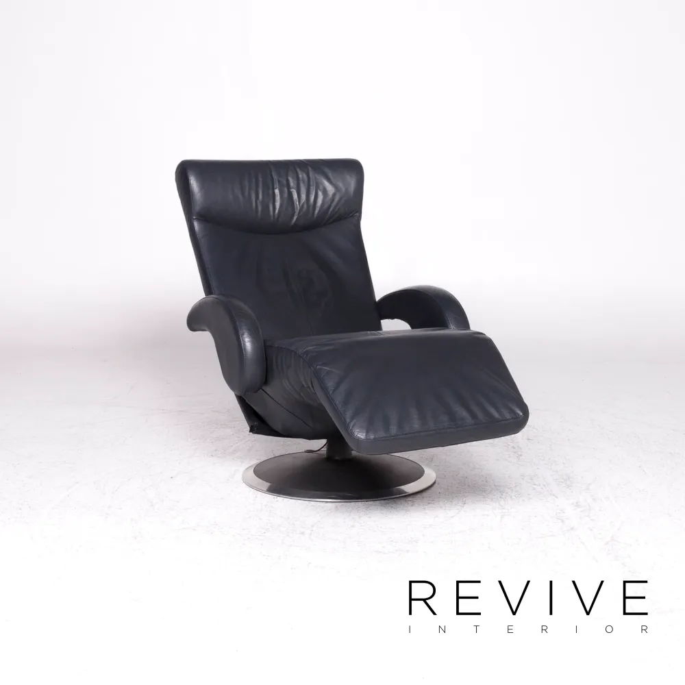 Leolux Leder Sessel Dunkelblau Relax Funktion #9388