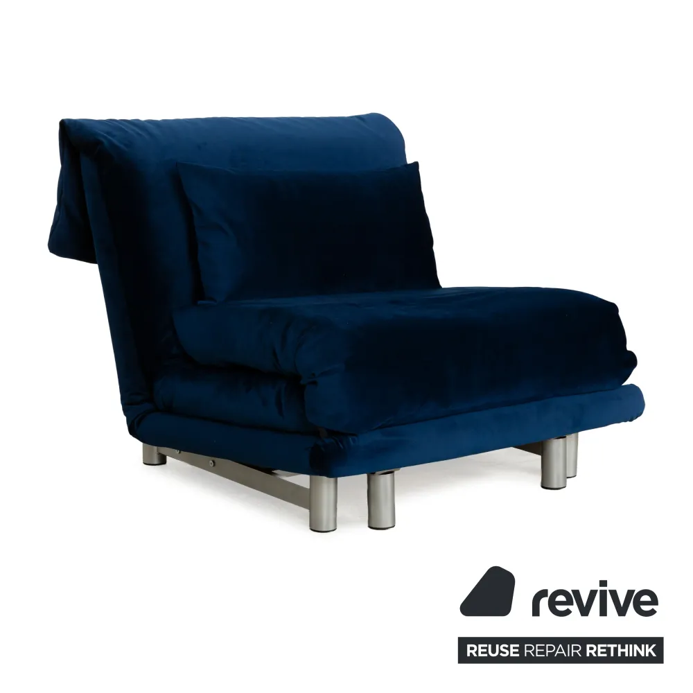 Ligne Roset Multy Stoff Sessel Blau Schlaffunktion Neubezug