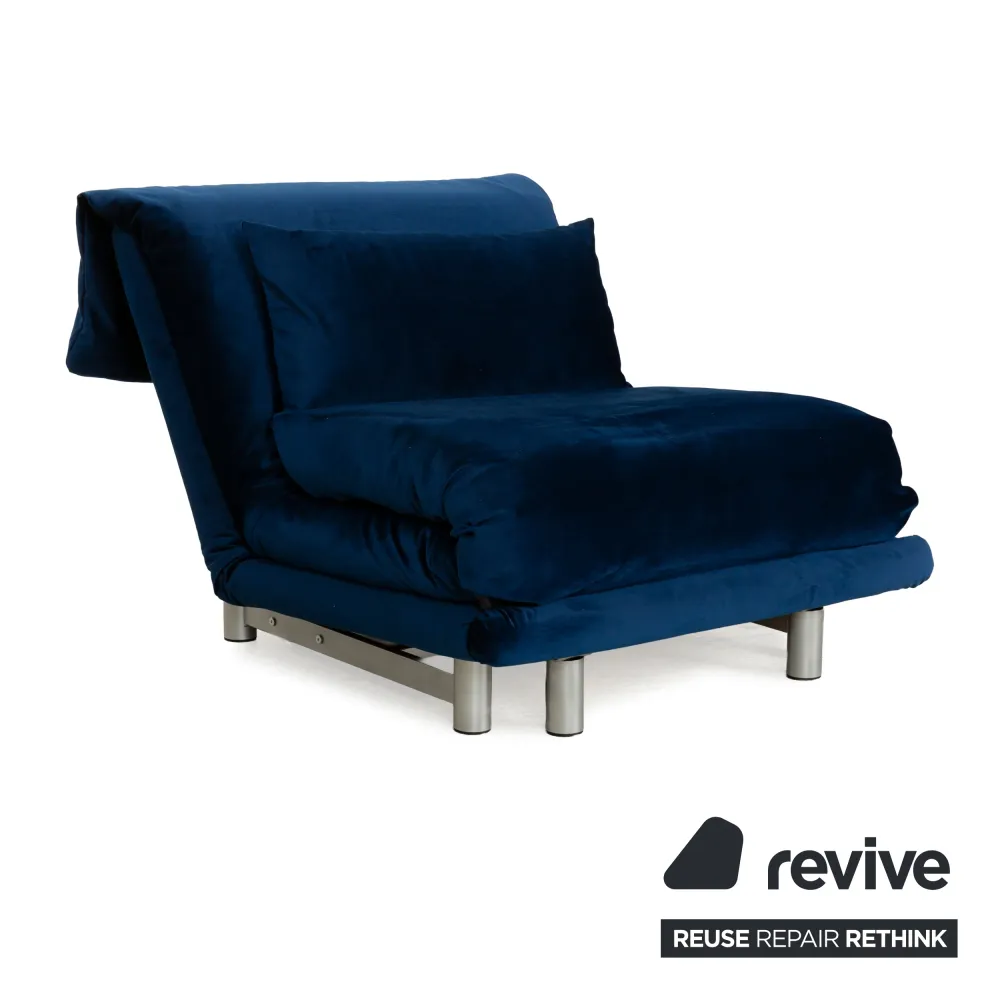 Ligne Roset Multy Stoff Sessel Blau Schlaffunktion Neubezug