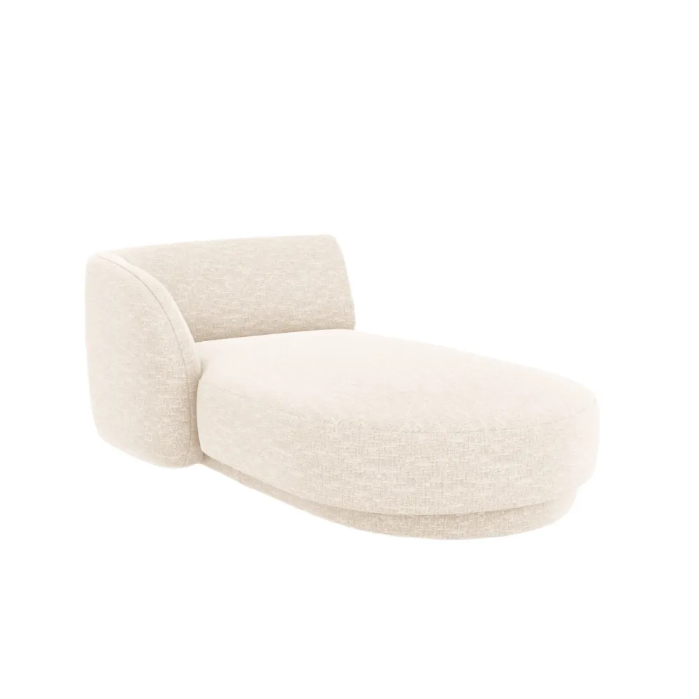 Linksseitiger Sessel MILEY Elfenbein Chenille