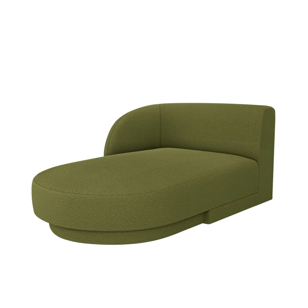 Linksseitiger Sessel MILEY grün Boucle
