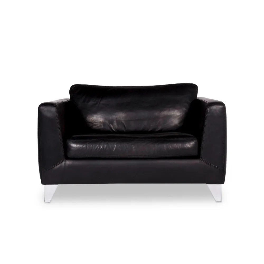 Machalke Loveseat Leder Sessel Schwarz #10176