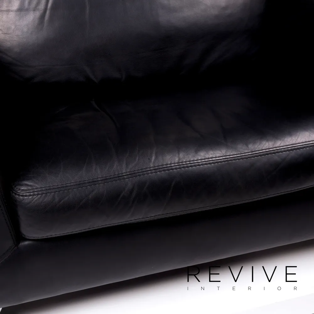Machalke Loveseat Leder Sessel Schwarz #10176