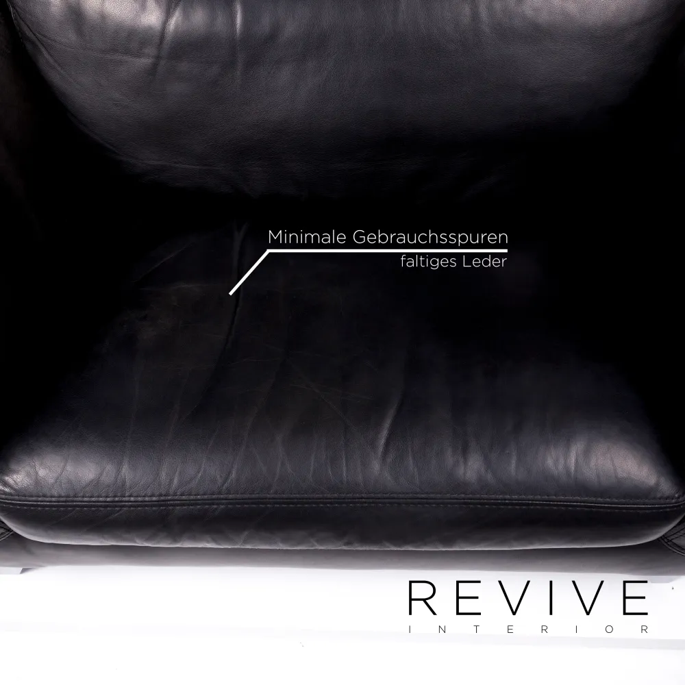 Machalke Loveseat Leder Sessel Schwarz #10176