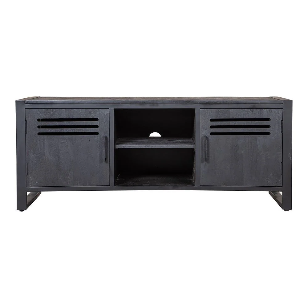 Mangoholz TV-Möbel Henderson Schwarz 150 cm Mahom