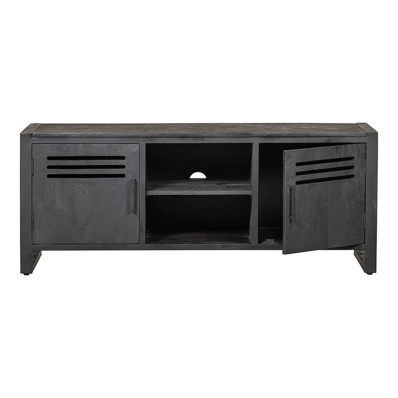 Mangoholz TV-Möbel Henderson Schwarz 150 cm Mahom