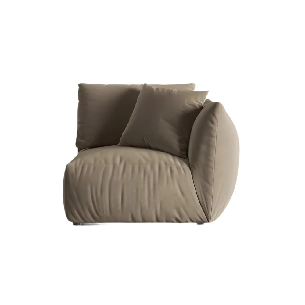 Modulares Samtsofa CHRIS - rechte Element Hellbraun