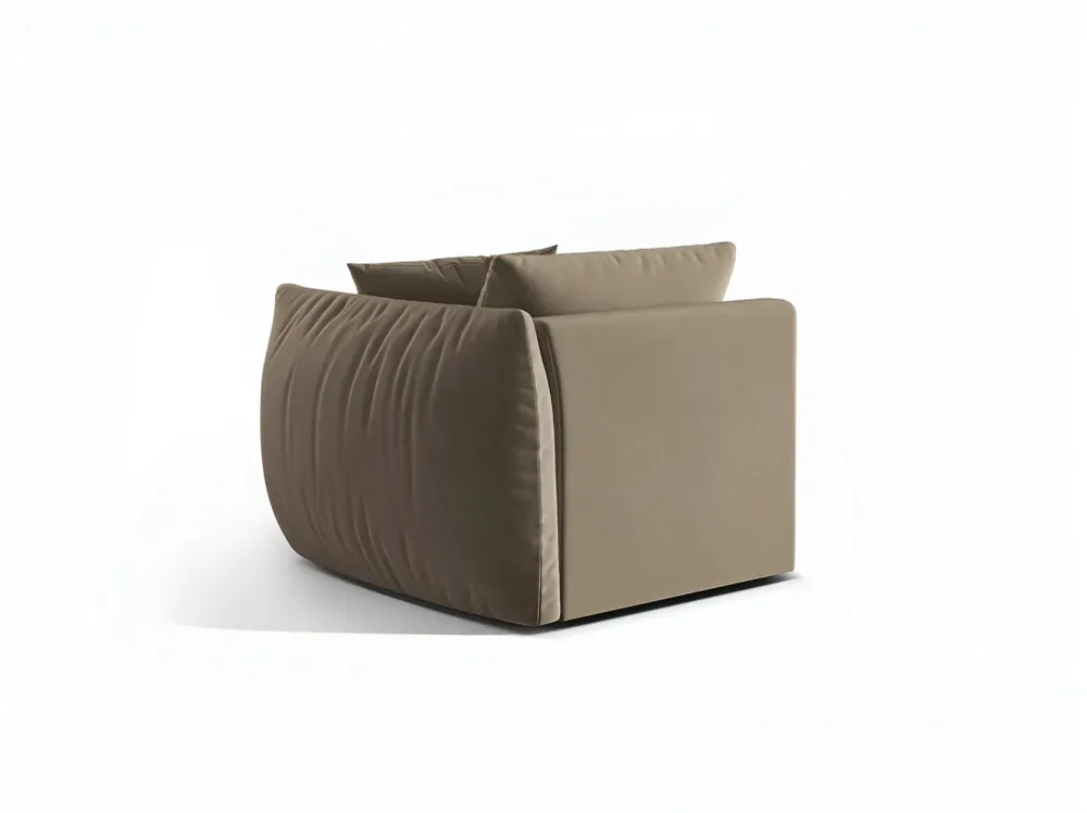 Modulares Samtsofa CHRIS - rechte Element Hellbraun