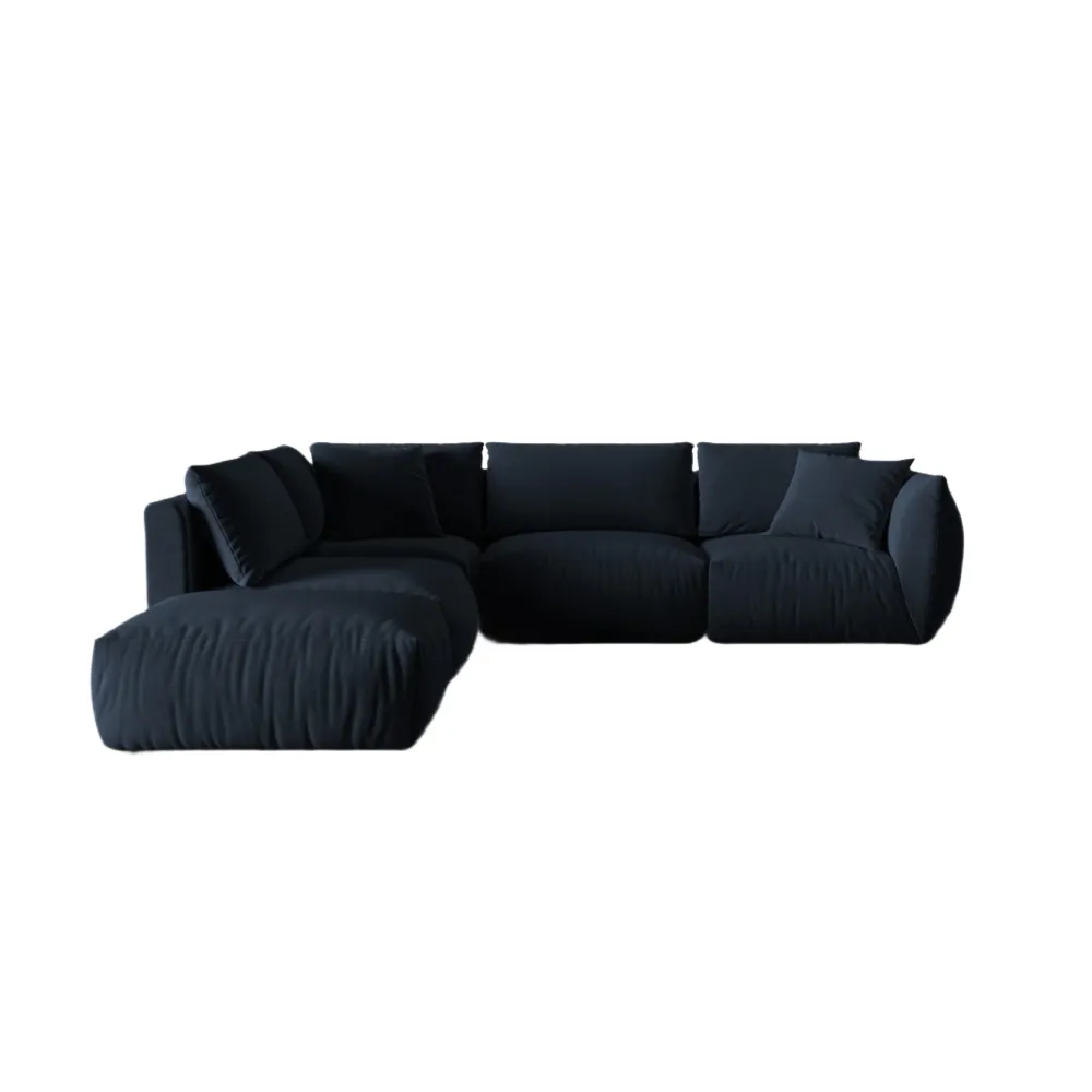 Modulares Samtsofa für 4 Personen, linksseitig, CHRIS königsblau