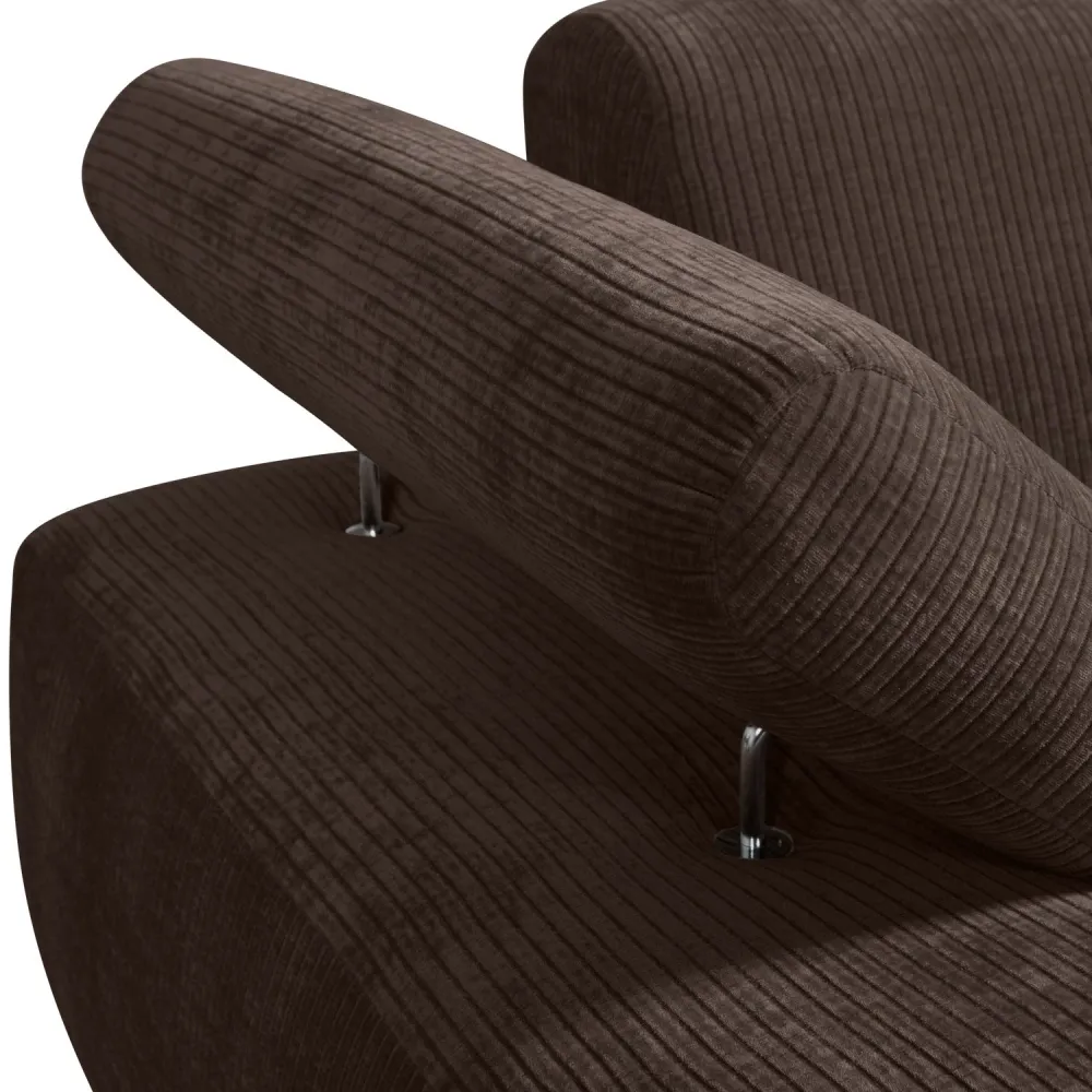 Modulsofa MOJO - linksseitiger Chaiselongue dunkelbraunem Cord