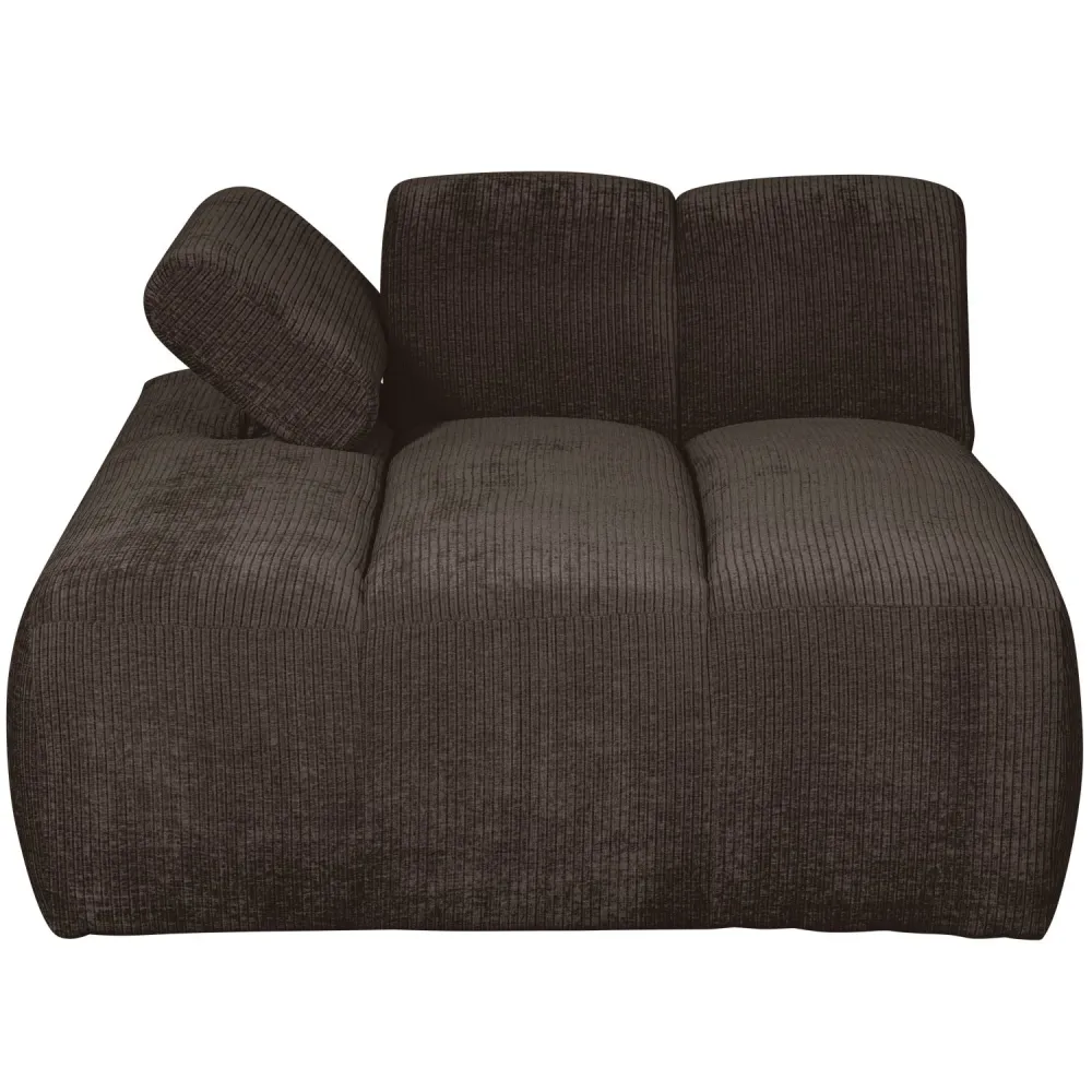 Modulsofa MOJO - linksseitiger Chaiselongue dunkelbraunem Cord