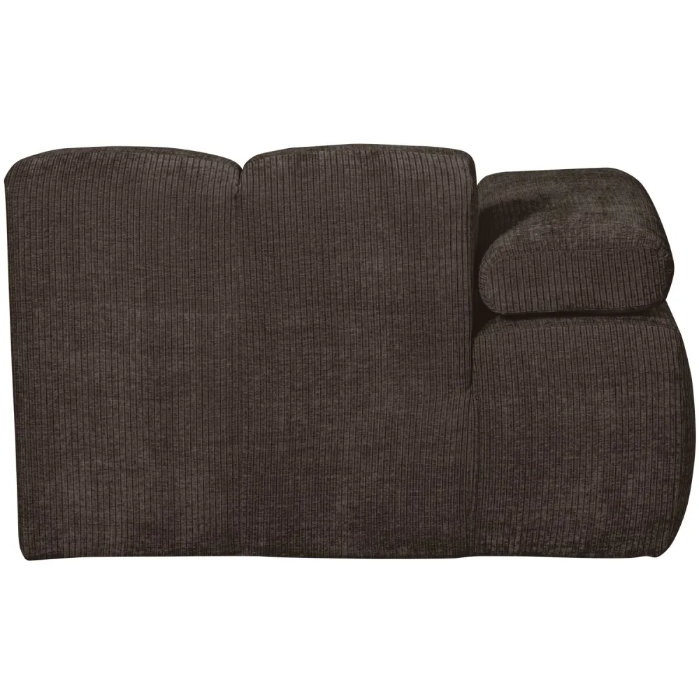 Modulsofa MOJO - linksseitiger Chaiselongue dunkelbraunem Cord