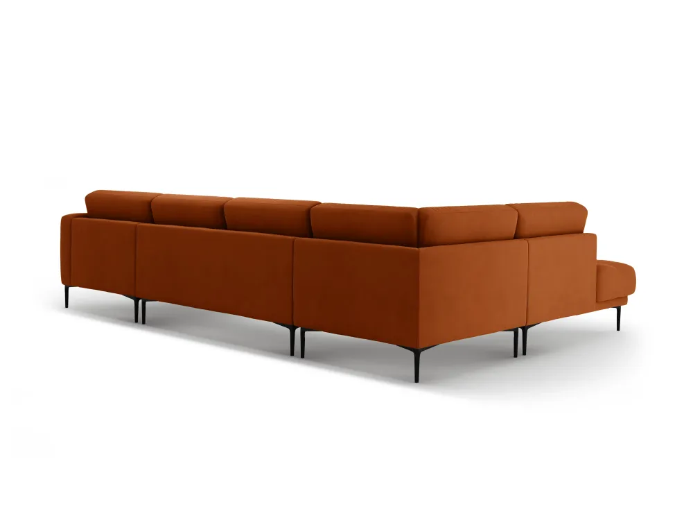 Panoramabank linksseitig aus Samt BEMY terracotta