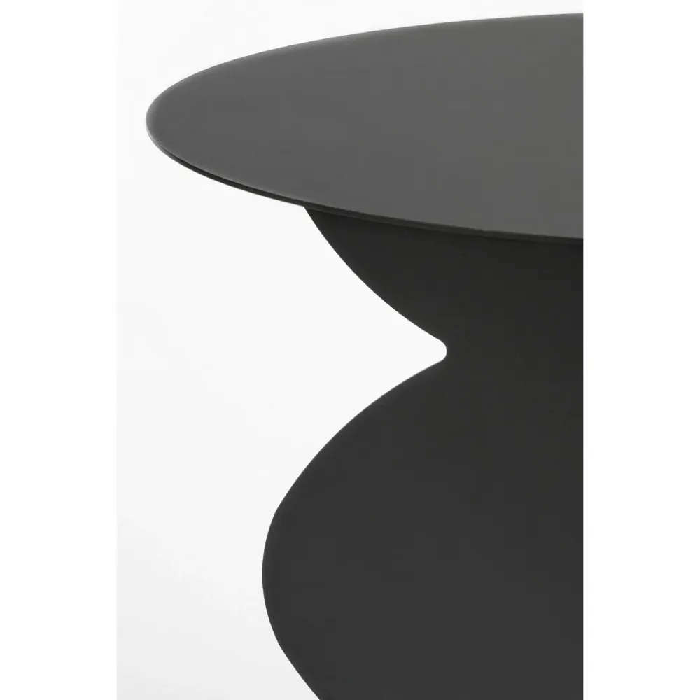 Rafi Beistelltisch Rund Schwarz – Moderner Metall-Seitentisch aus Eisen Ø45 cm