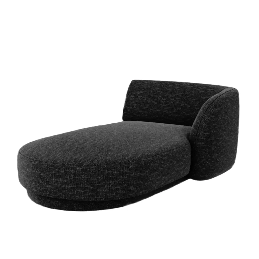 Rechtsseitiger Sessel MILEY schwarzer samtiger Chenille