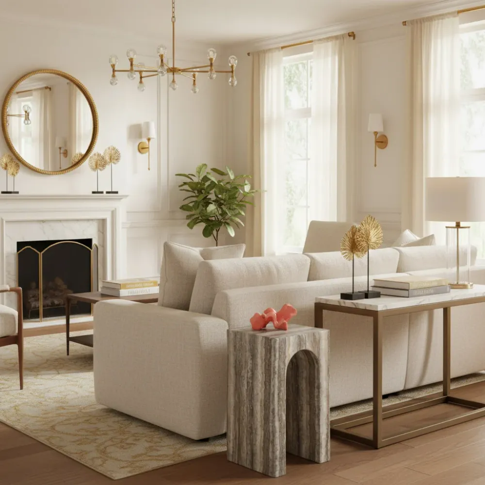Richmond Interiors Marmor Beistelltisch Dulce | Grau