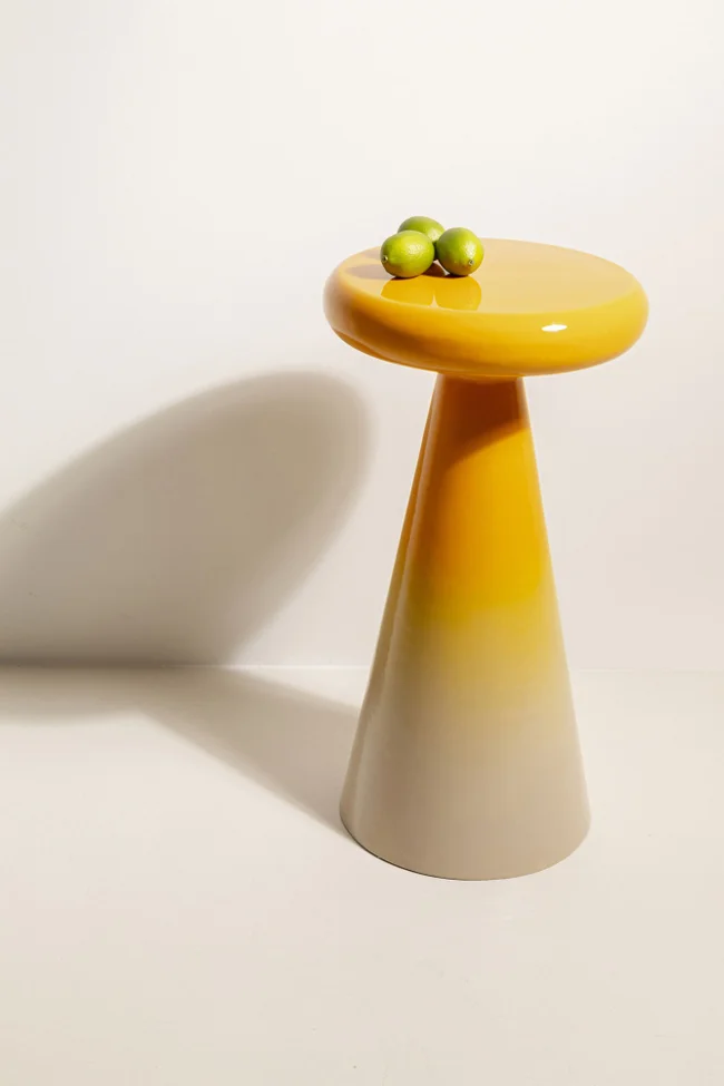 RICI Beistelltisch gelb mit beige