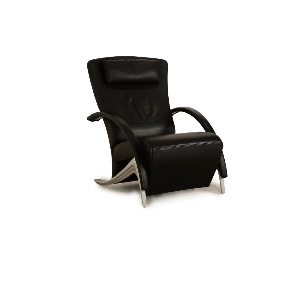 Rolf Benz 3100 Leder Sessel Schwarz manuelle Funktion