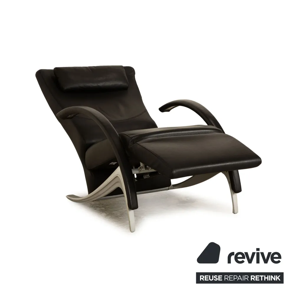 Rolf Benz 3100 Leder Sessel Schwarz manuelle Funktion