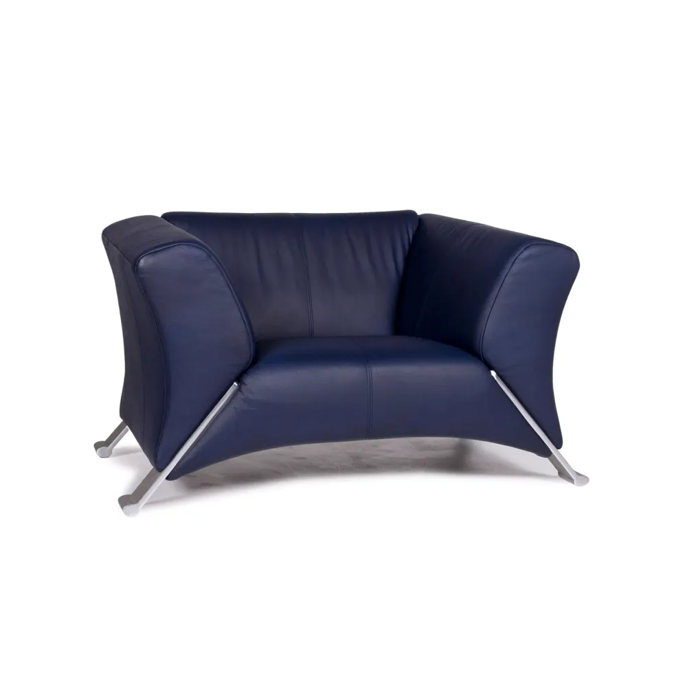 Rolf Benz 322 Leder Sessel Blau #10516