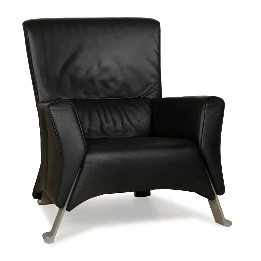 Rolf Benz 322 Leder Sessel Schwarz Anthrazit