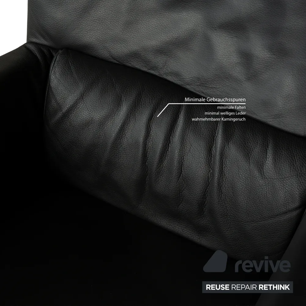 Rolf Benz 322 Leder Sessel Schwarz Anthrazit