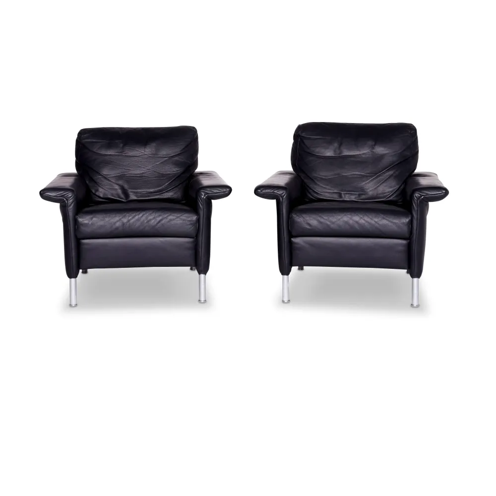 Rolf Benz 3300 Leder Sessel Garnitur Dunkelblau Sessel #8961