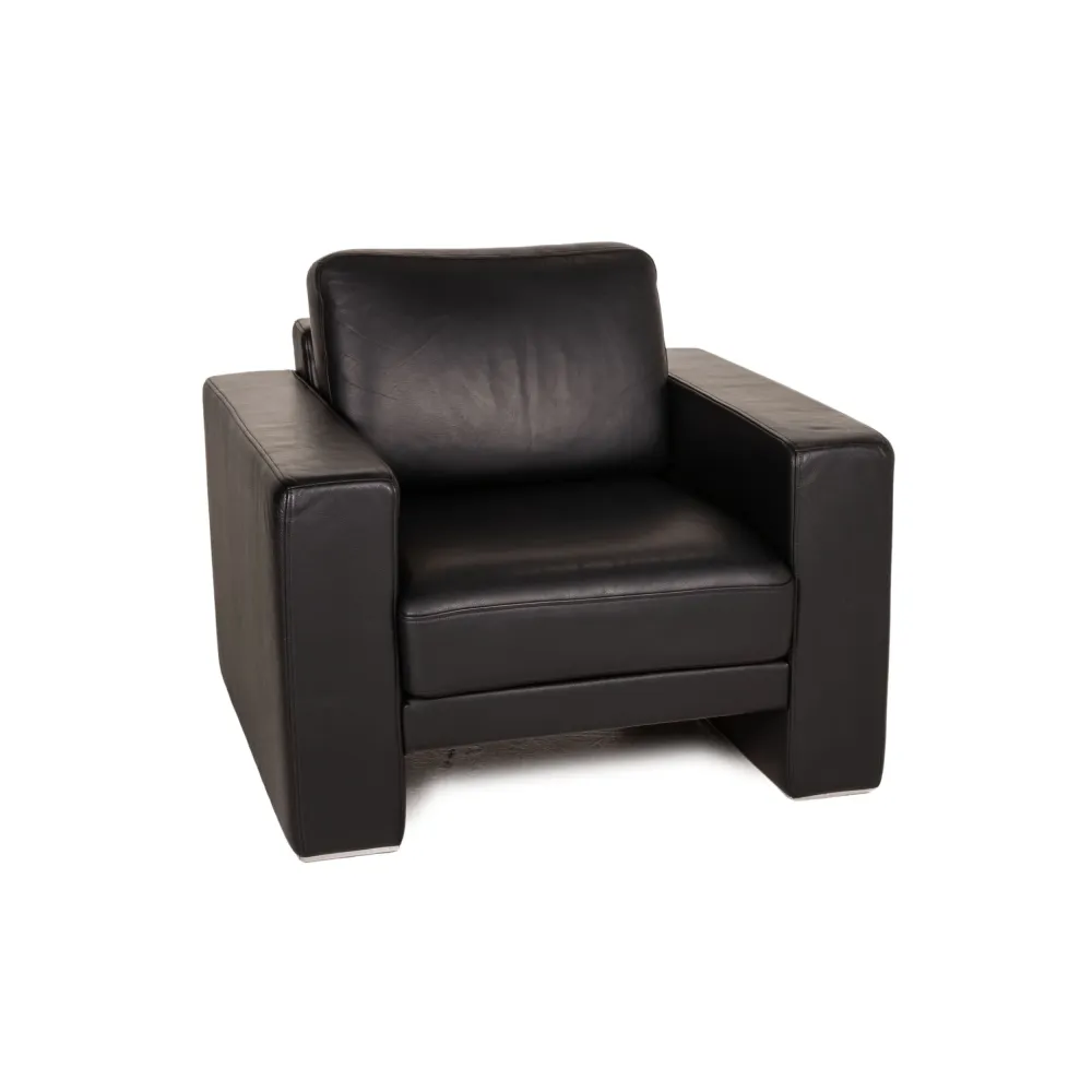 Rolf Benz Ego Leder Sessel Schwarz