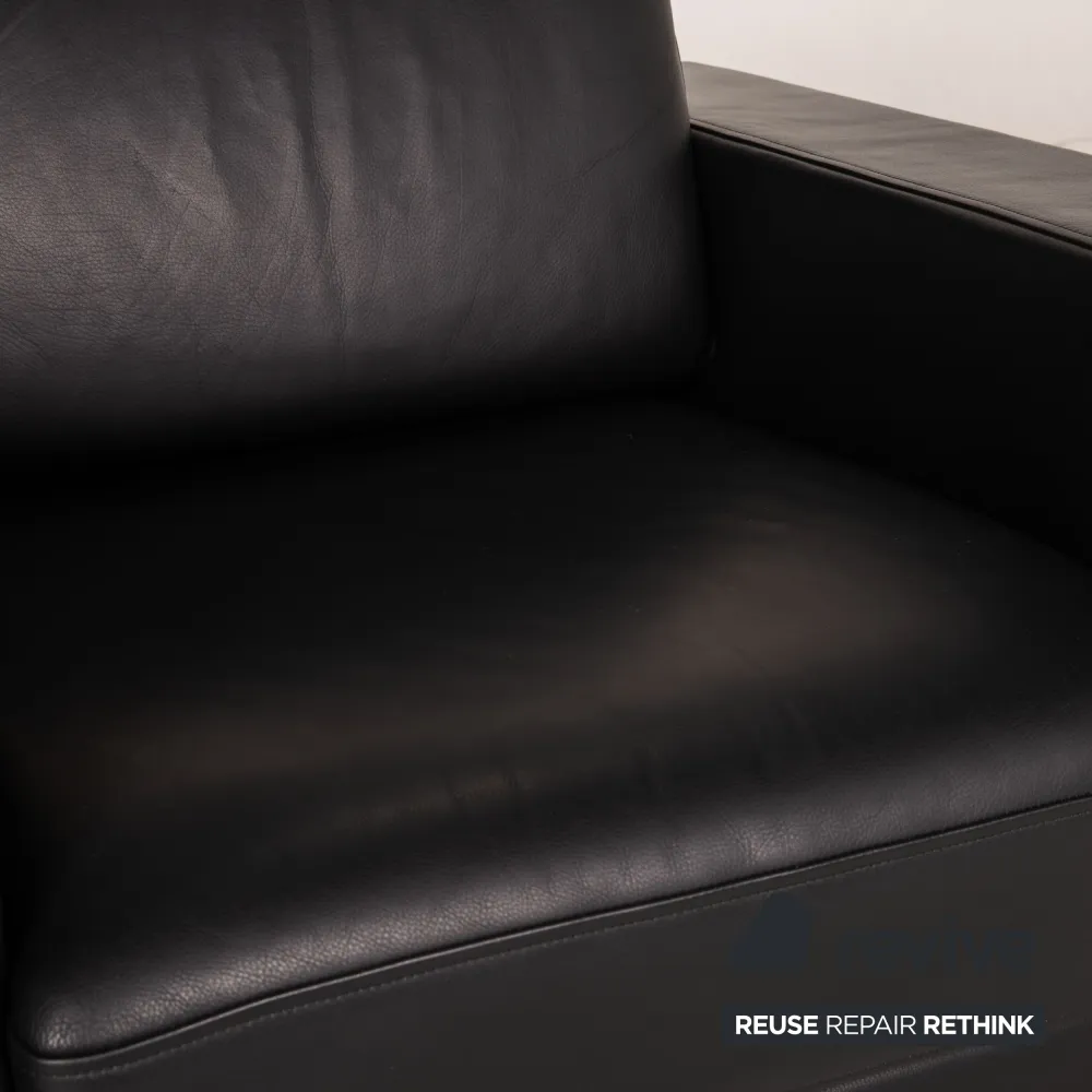 Rolf Benz Ego Leder Sessel Schwarz