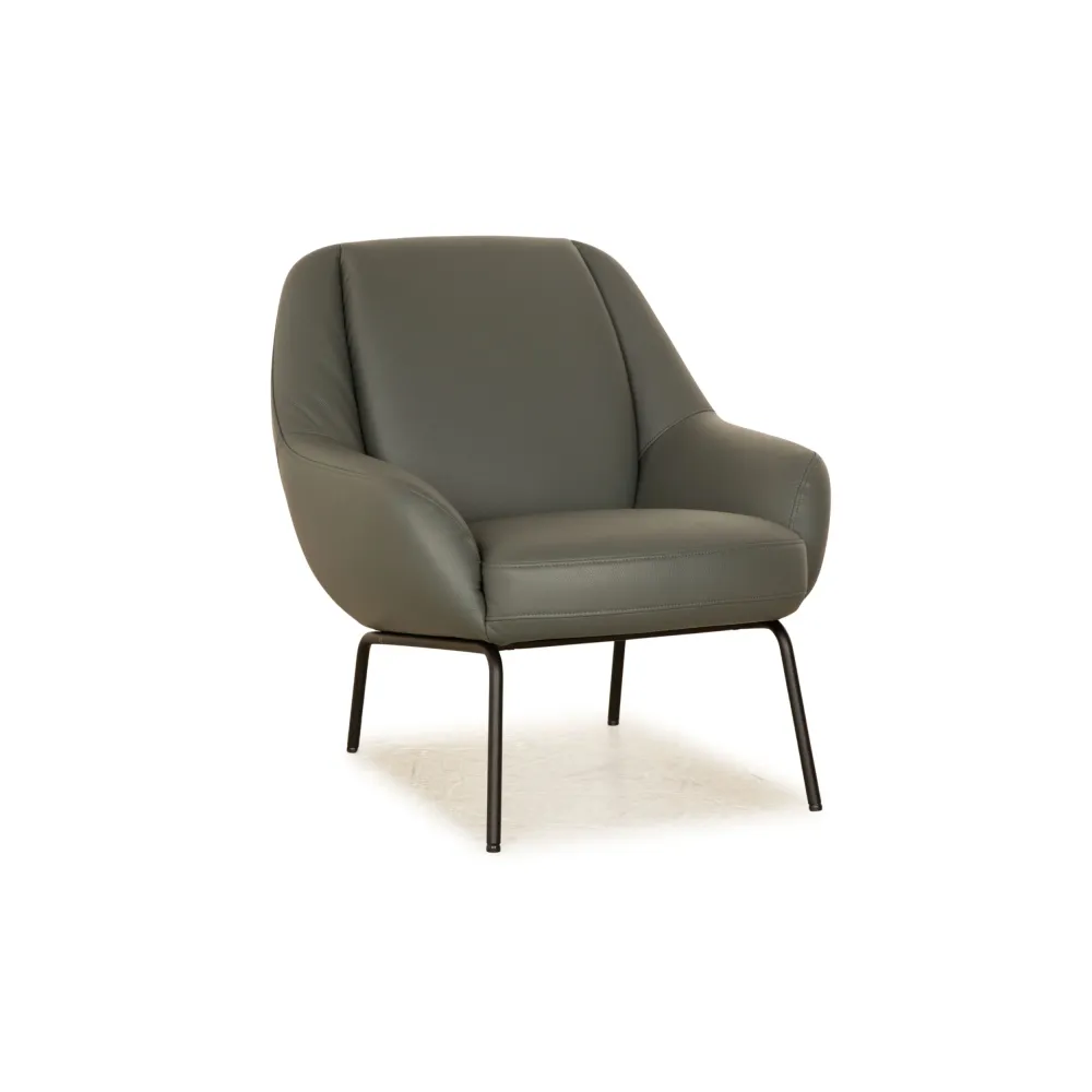 Rolf Benz Freistil 138 Leder Sessel Grau