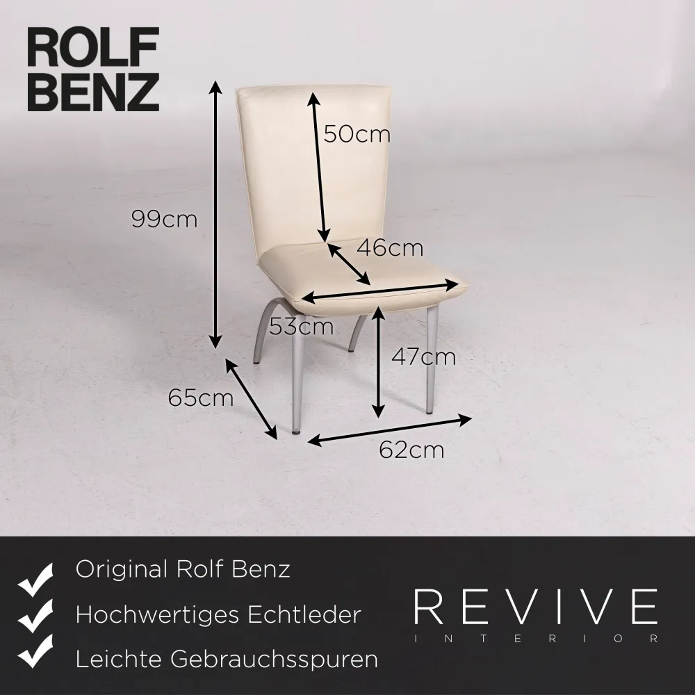 Rolf Benz Leder Stuhl Creme Sessel #1991