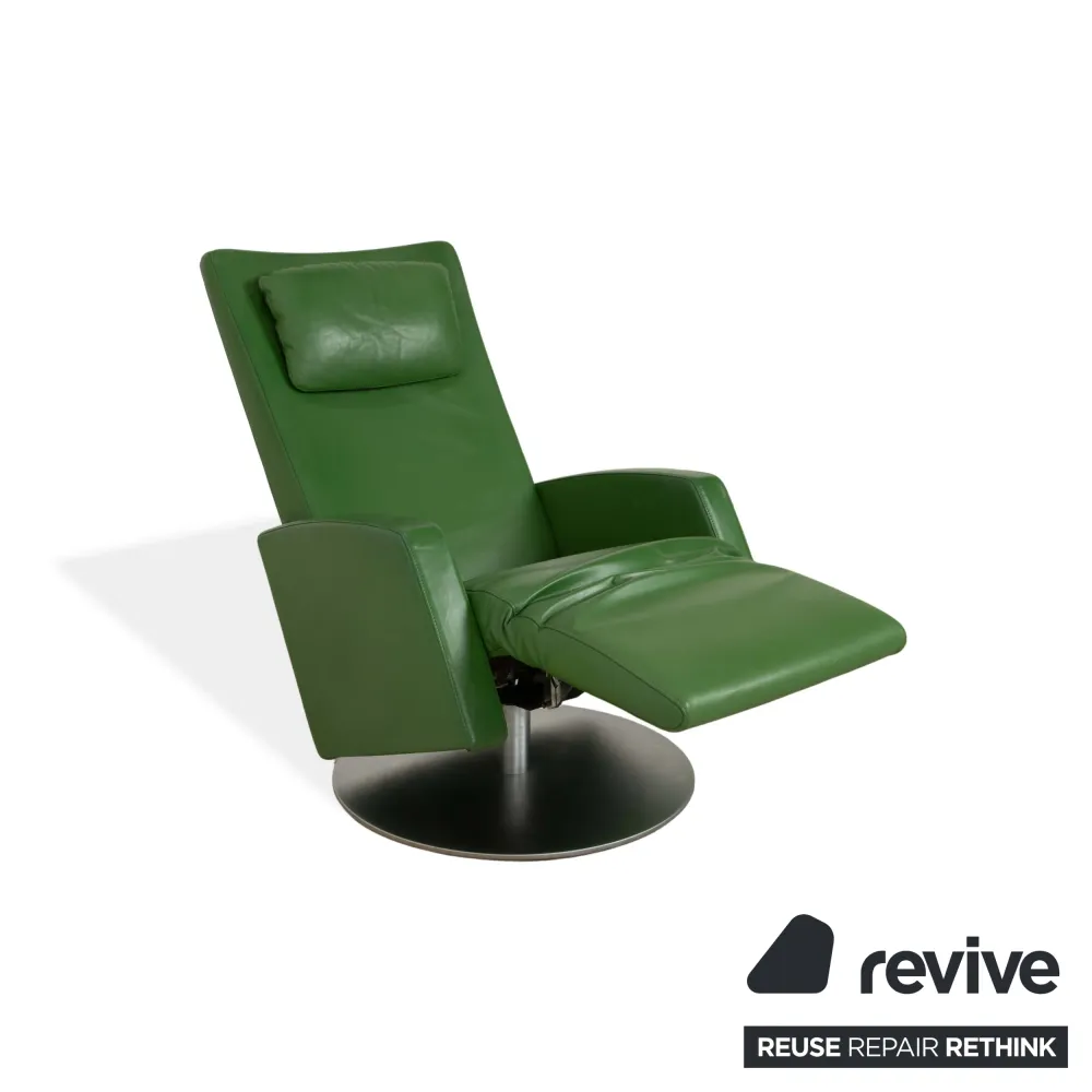 Rolf Benz LSE 5800 Leder Sessel Grün manuelle Funktion