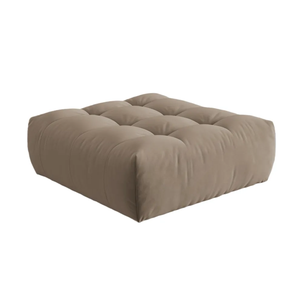 Samt Pouf BLOOM hellbraun