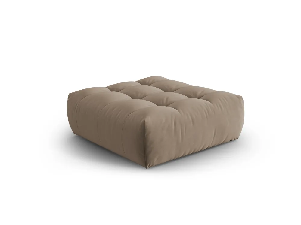 Samt Pouf BLOOM hellbraun