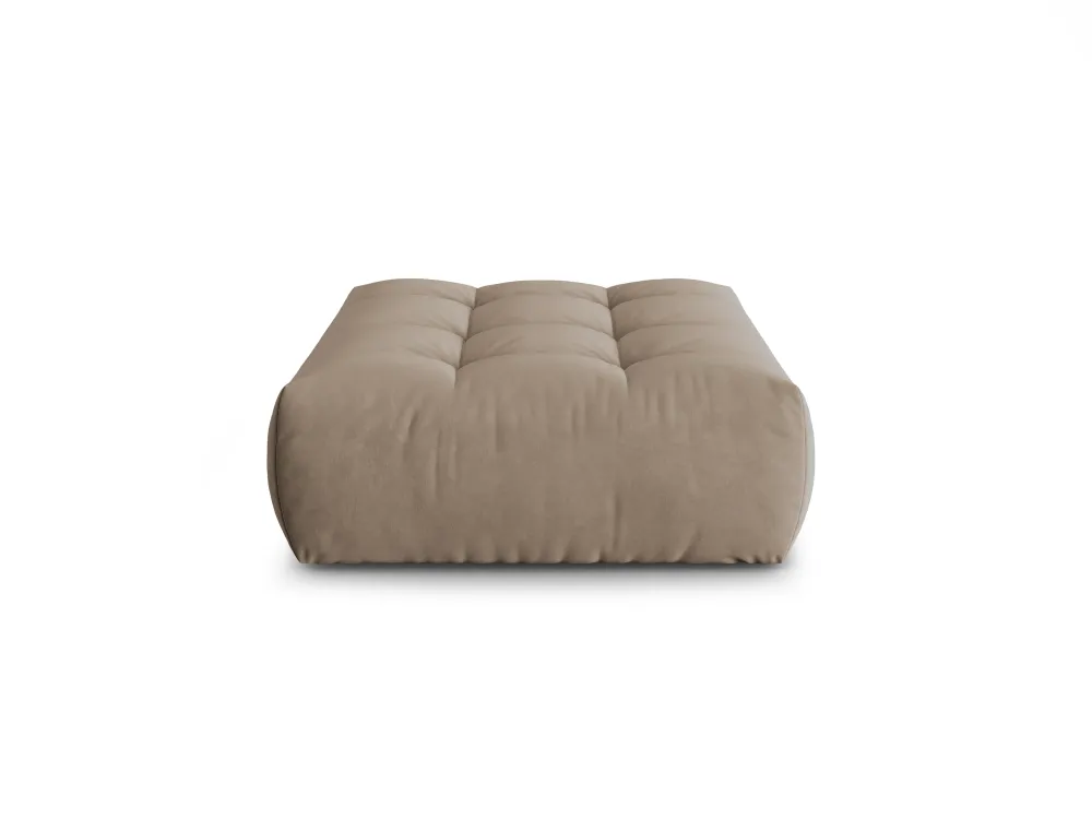 Samt Pouf BLOOM hellbraun